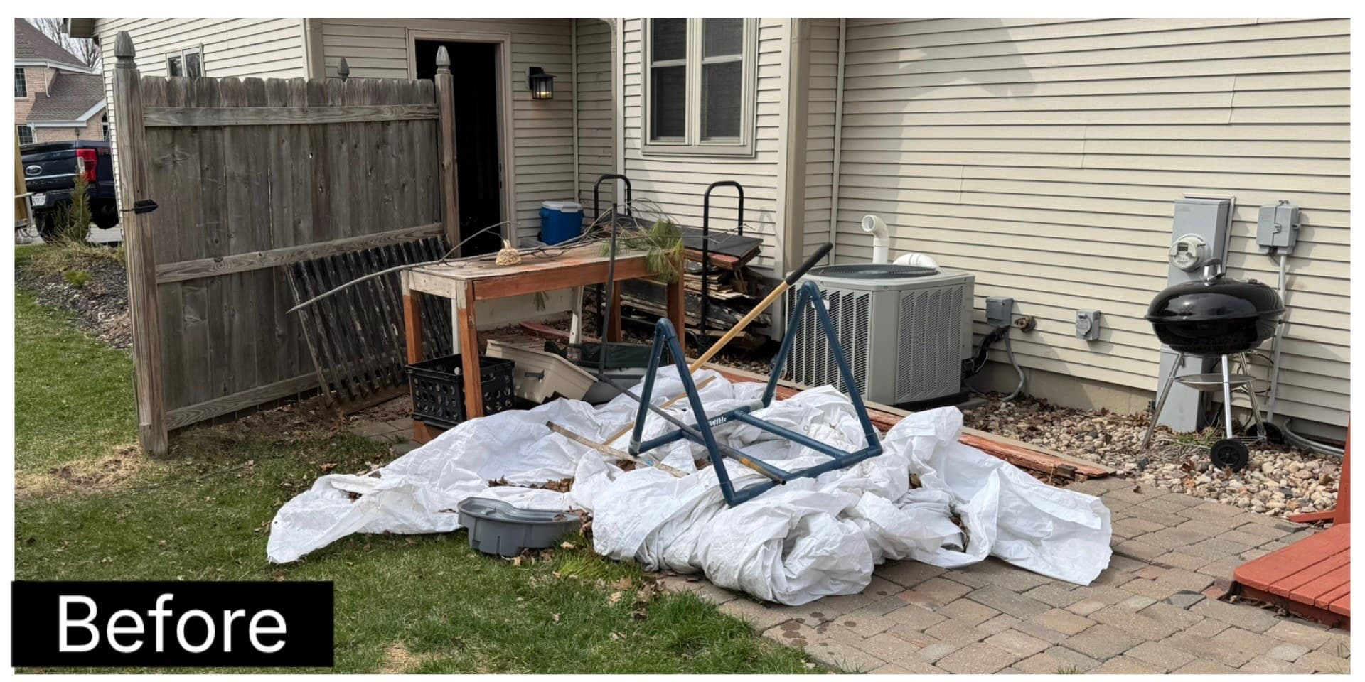 Junk hauling in Rockford: patio metal cleanup before