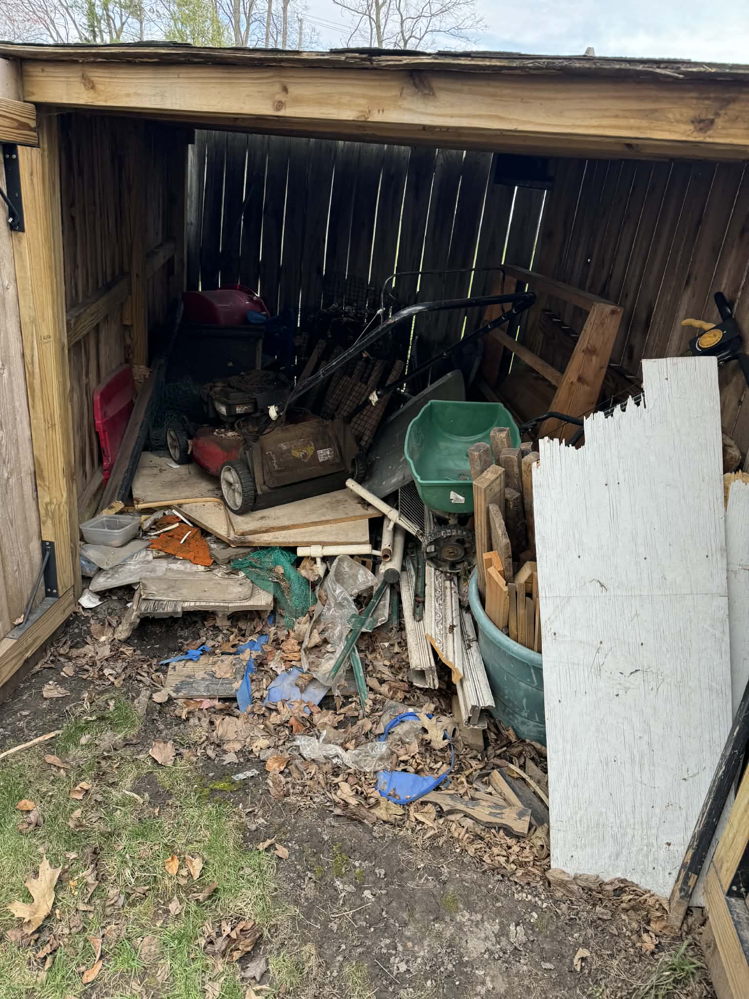 Backyard shed removal before